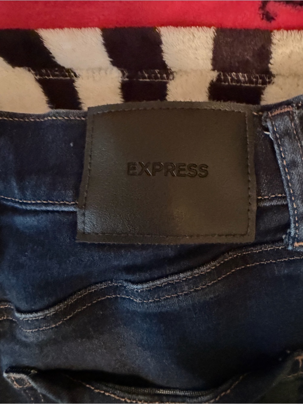 Express Dark Blue Wide-Leg Stretch Jeans - Picture 8 of 8